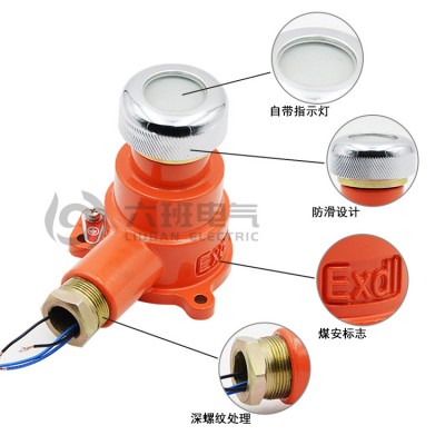 带灯光矿用隔爆型急停按钮BZA3-5/36