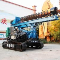 履带式光伏压桩机 全液压光伏打桩机 多功能打桩钻孔一体机